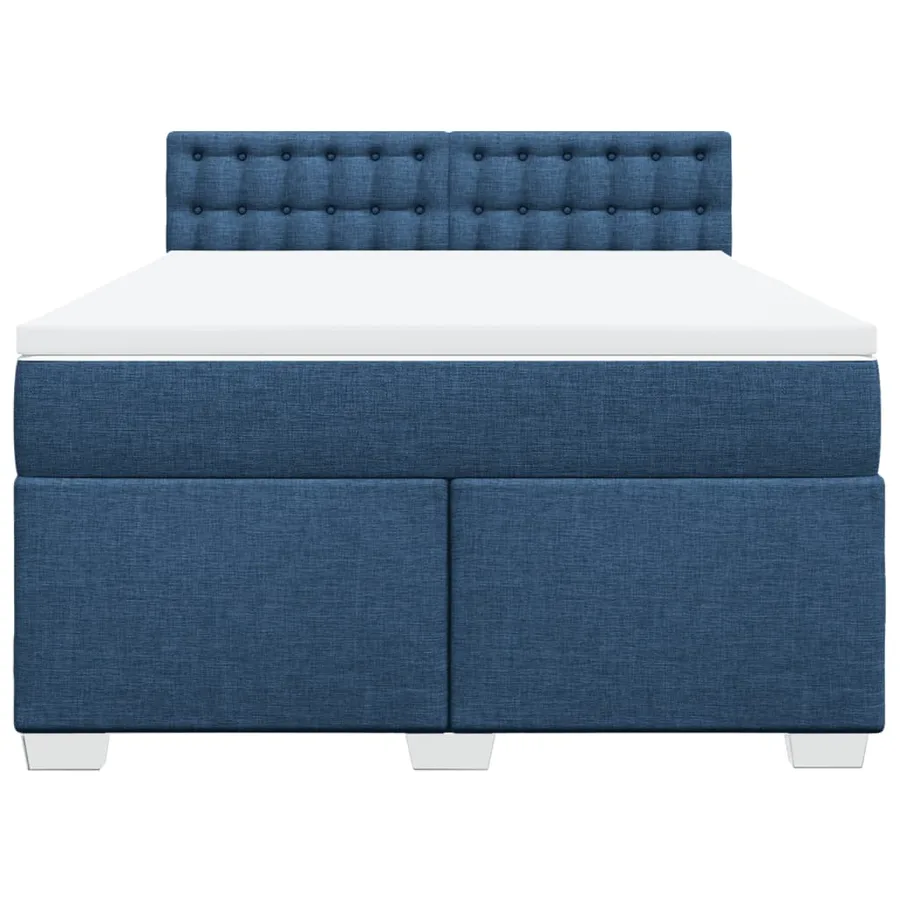 Sommier à lattes de lit avec matelas Bleu 160x200 cm Tissu - 4