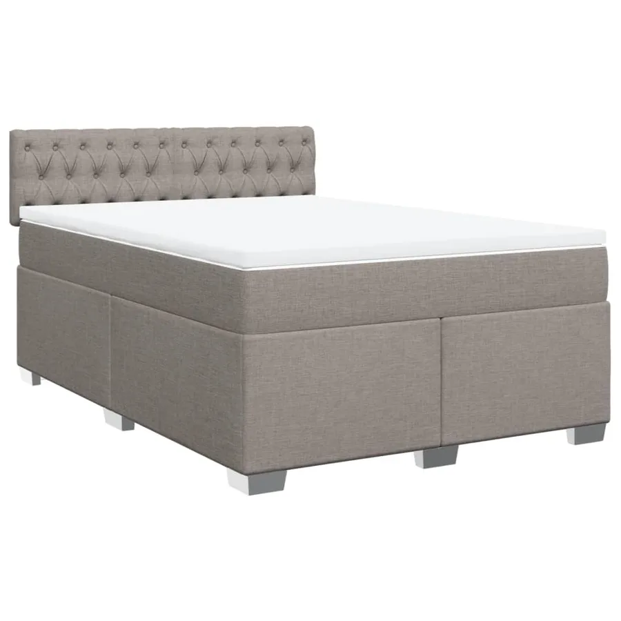 Sommier à lattes de lit avec matelas Taupe 160x200 cm Tissu - 2