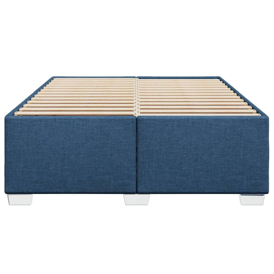 Cadre de lit sans matelas bleu 160x200 cm tissu - 4