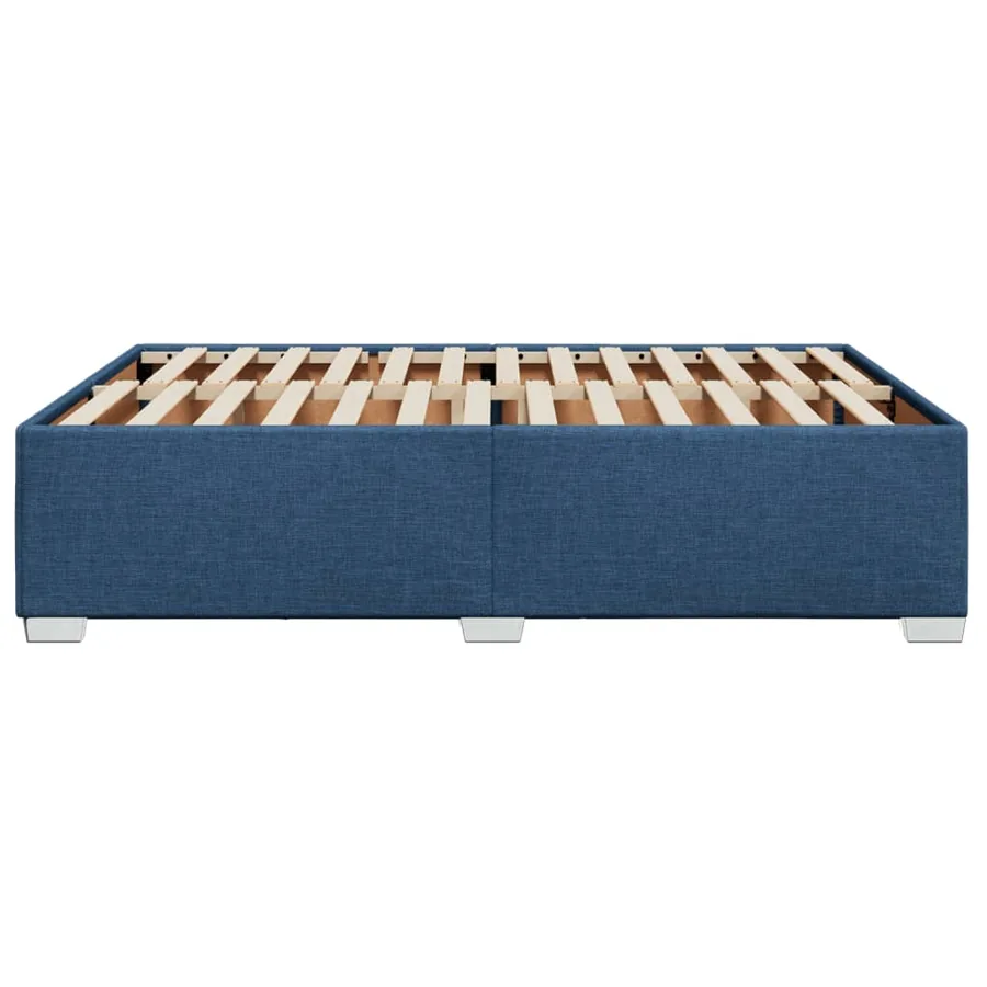 Cadre de lit sans matelas bleu 160x200 cm tissu - 5