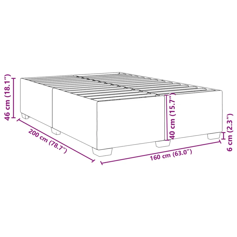 Cadre de lit sans matelas bleu 160x200 cm tissu - 9