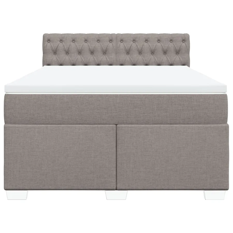 Sommier à lattes de lit avec matelas Taupe 160x200 cm Tissu - 6