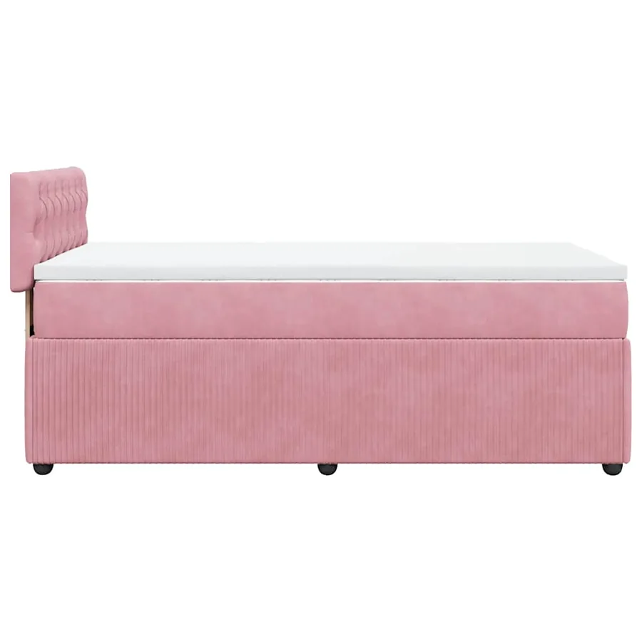 Sommier à lattes de lit avec matelas Rose 100x200 cm Velours - 7