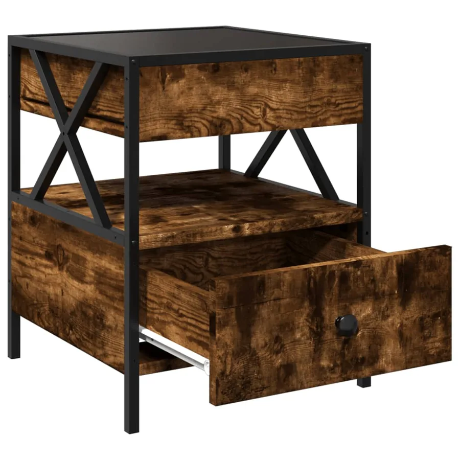 Table basse avec LED Infinity chêne fumé 40x40x51 cm - 12