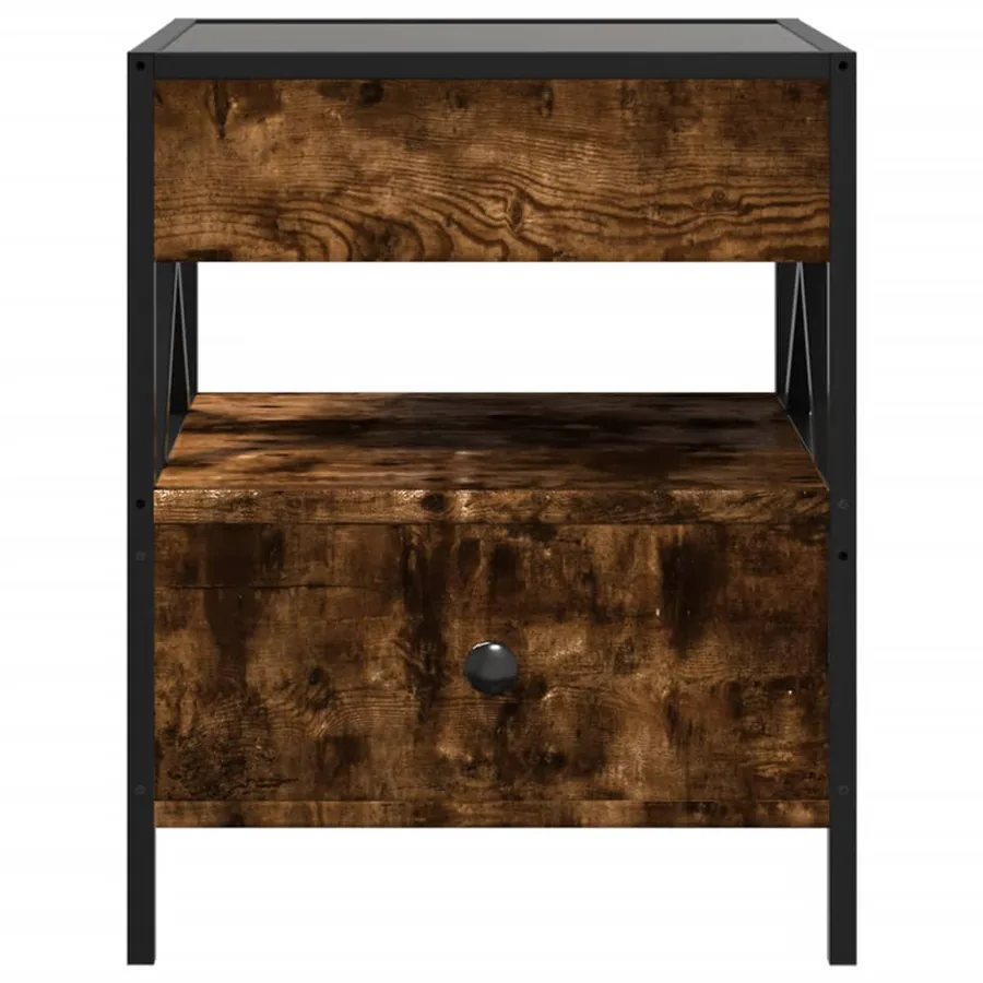 Table basse avec LED Infinity chêne fumé 40x40x51 cm - 6