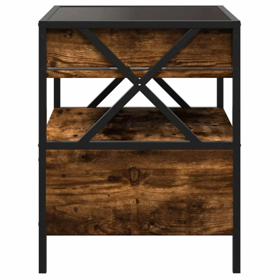 Table basse avec LED Infinity chêne fumé 40x40x51 cm - 7