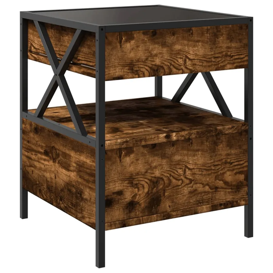 Table basse avec LED Infinity chêne fumé 40x40x51 cm - 8