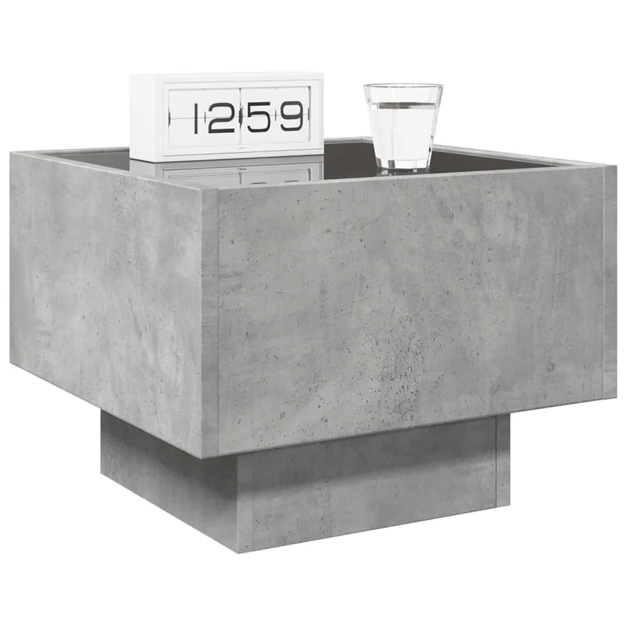 Table de chevet avec LED infini gris béton 40x40x30 cm - 5