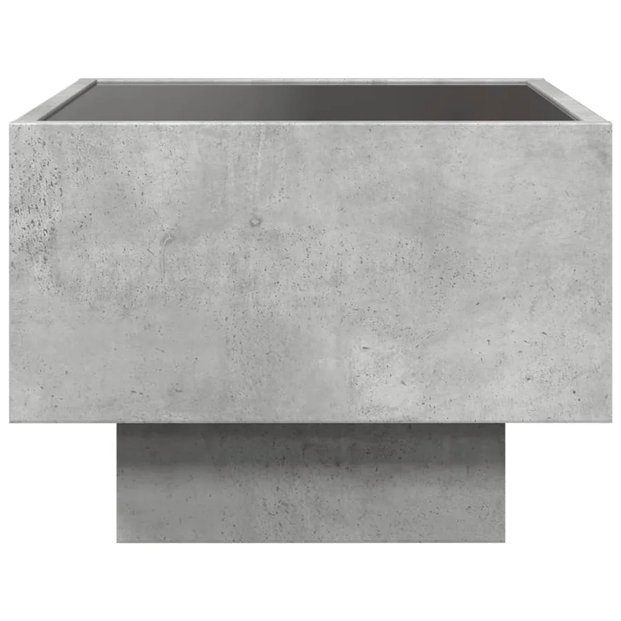 Table de chevet avec LED infini gris béton 40x40x30 cm - 7