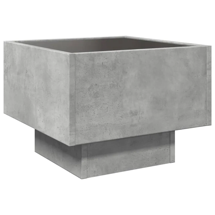 Table de chevet avec LED infini gris béton 40x40x30 cm - 8