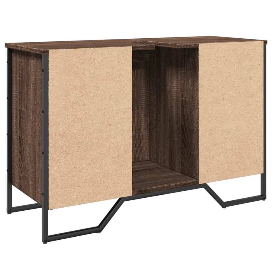 Armoire lavabo de salle de bain chêne marron 91x35x60 cm - 6