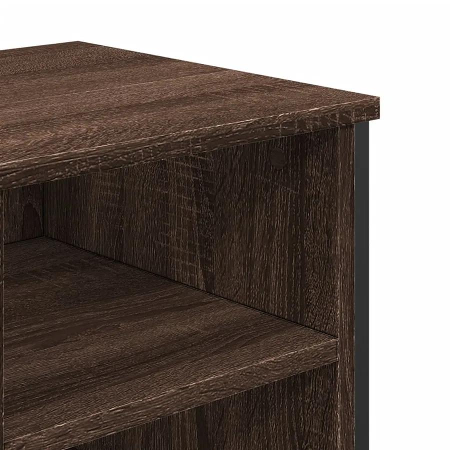 Armoire lavabo de salle de bain chêne marron 91x35x60 cm - 7