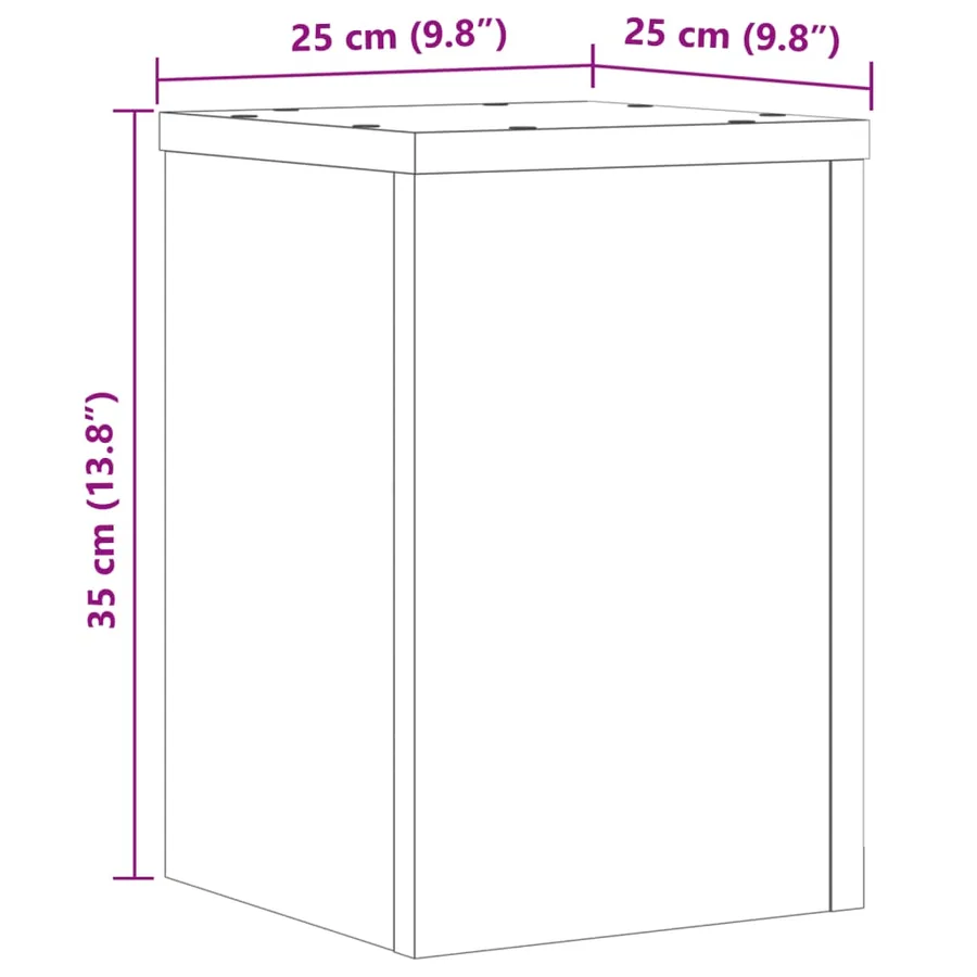 Supports pour plantes 2 pcs chêne marron bois d'ingénierie - 10