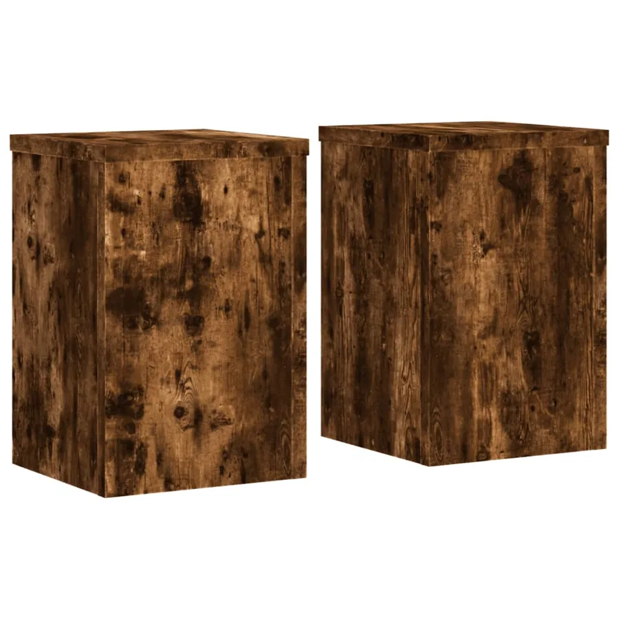 Supports pour plantes 2 pcs chêne fumé bois d'ingénierie - 2