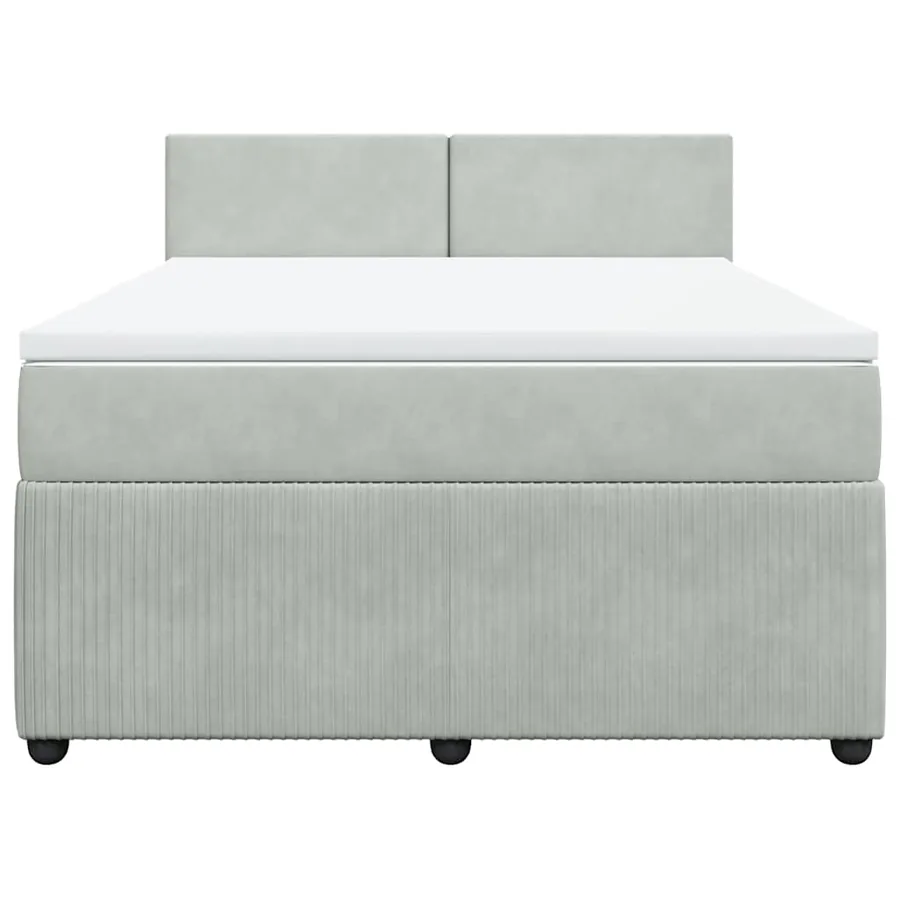 Sommier à lattes de lit et matelas Gris clair 140x190cm Velours - 4
