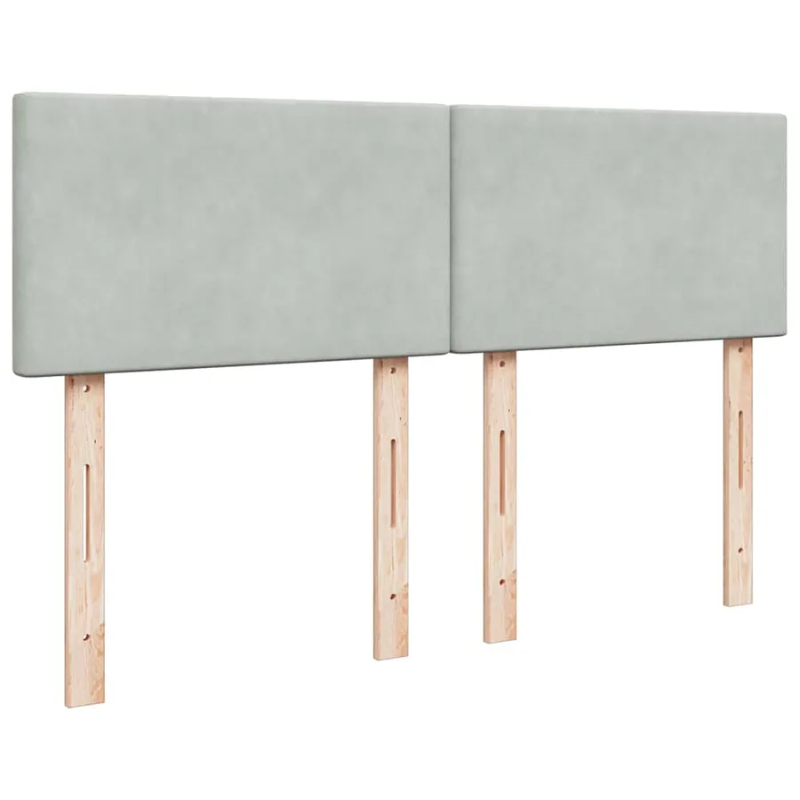 Sommier à lattes de lit et matelas Gris clair 140x190cm Velours - 5