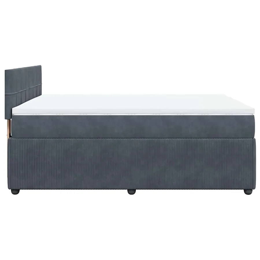 Sommier à lattes de lit et matelas Gris foncé 140x190cm Velours - 9