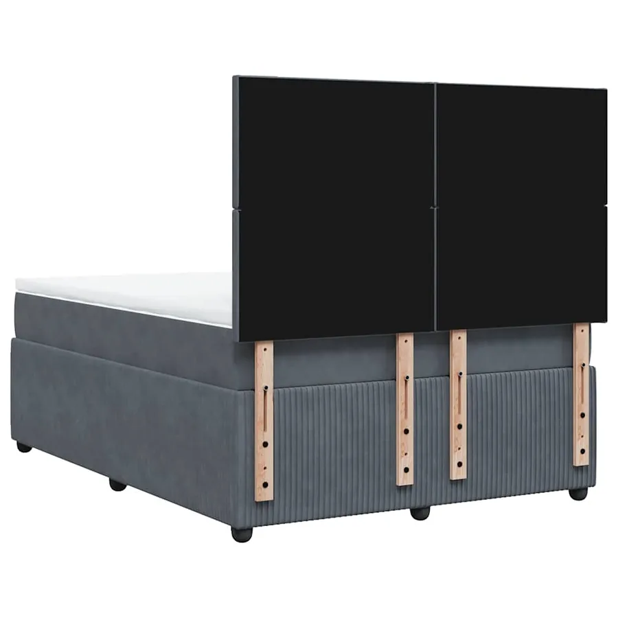 Sommier à lattes de lit et matelas Gris foncé 140x190cm Velours - 6