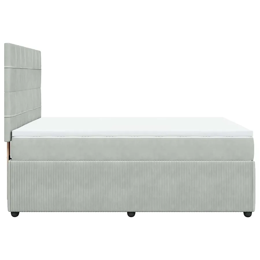 Sommier à lattes de lit et matelas Gris clair 140x190cm Velours - 5