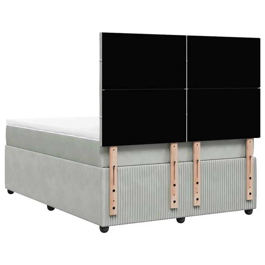 Sommier à lattes de lit et matelas Gris clair 140x190cm Velours - 6