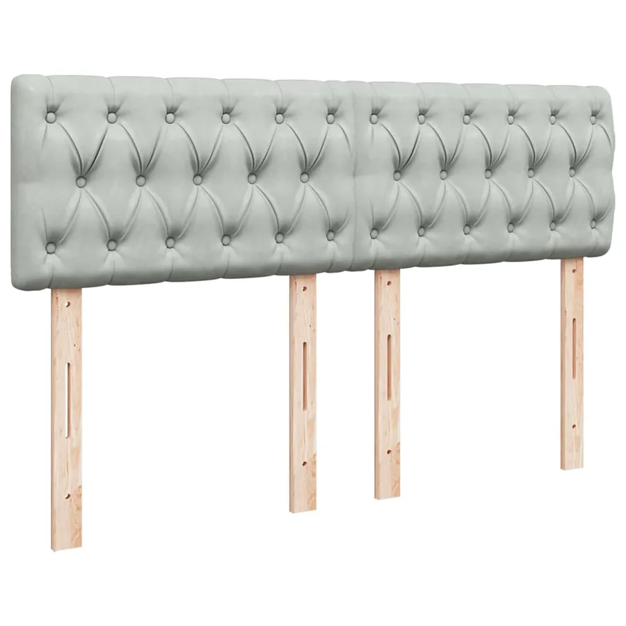 Sommier à lattes de lit et matelas Gris clair 140x190cm Velours - 5