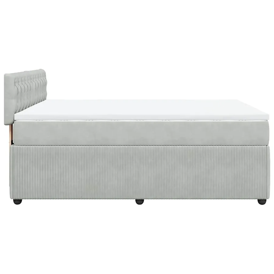 Sommier à lattes de lit et matelas Gris clair 140x190cm Velours - 9