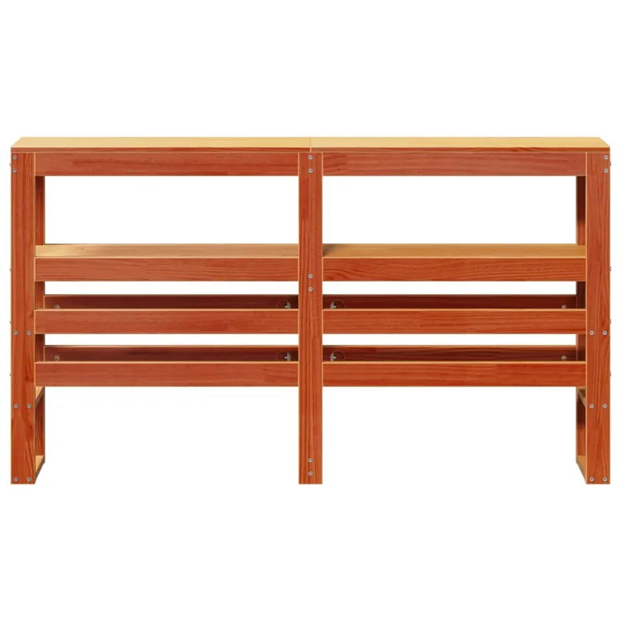 Tête de lit avec étagères marron cire 140 cm bois massif de pin - 3