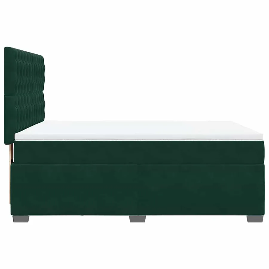 Sommier à lattes de lit et matelas Vert foncé 140x200cm Velours - 9