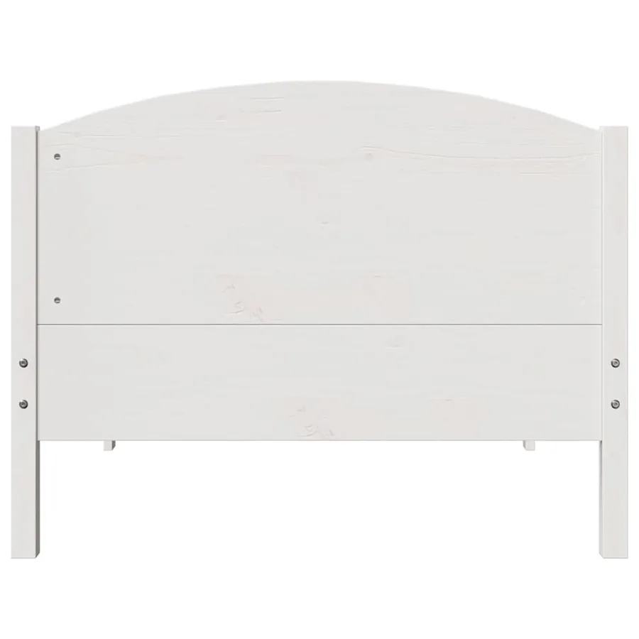 Cadre de lit sans matelas blanc 75x190 cm bois de pin massif - 4