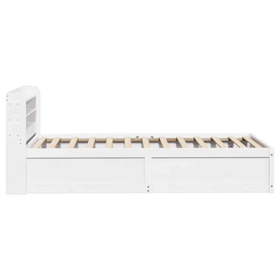 Cadre de lit avec tête de lit blanc 75x190cm bois de pin massif - 7