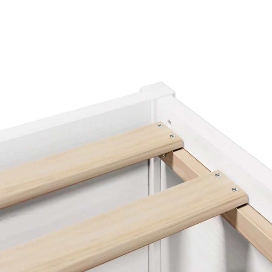 Cadre de lit avec tête de lit blanc 75x190cm bois de pin massif - 9