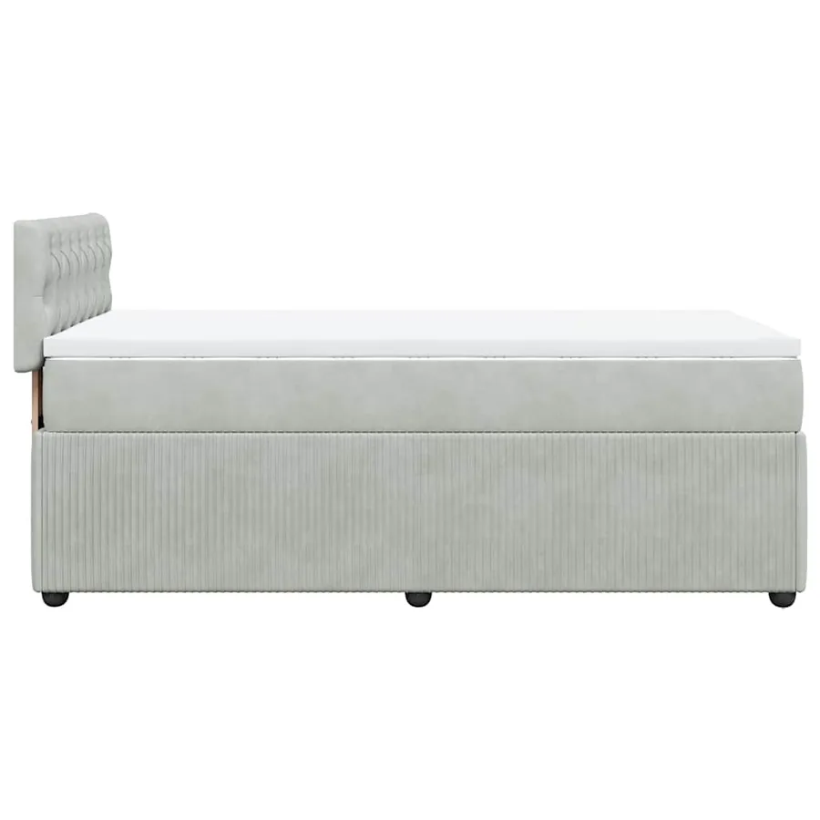 Sommier à lattes de lit et matelas Gris clair 90x200 cm Velours - 7