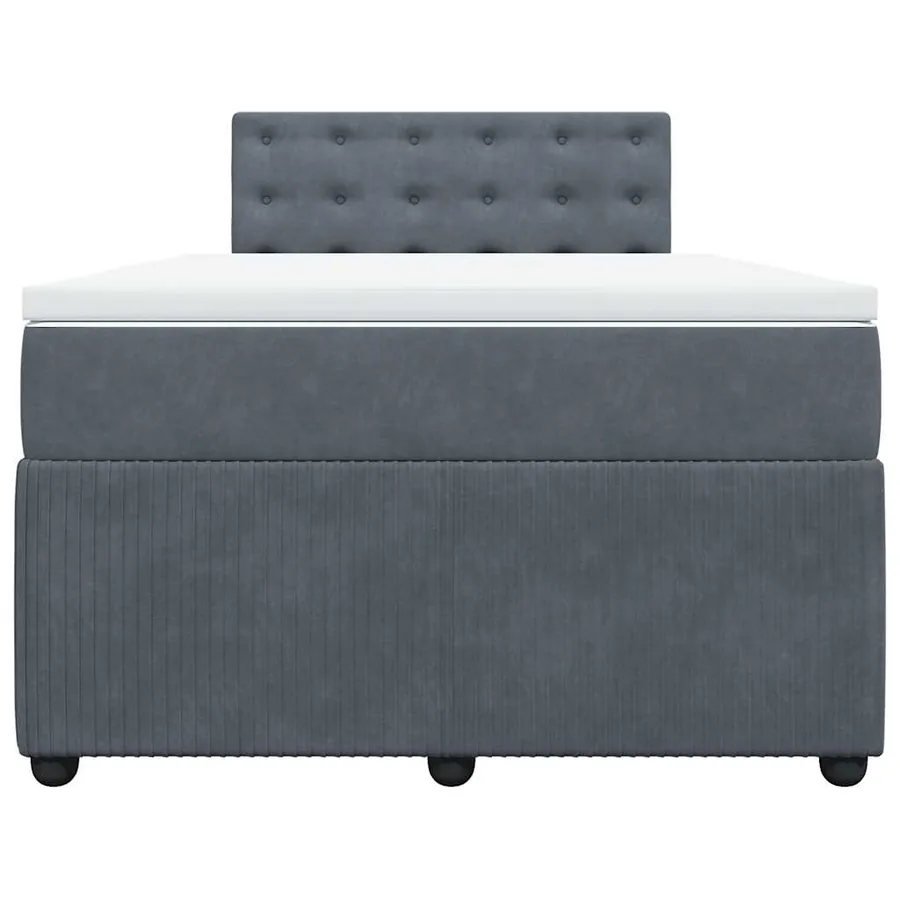 Sommier à lattes de lit et matelas gris foncé 120x190cm velours - 6