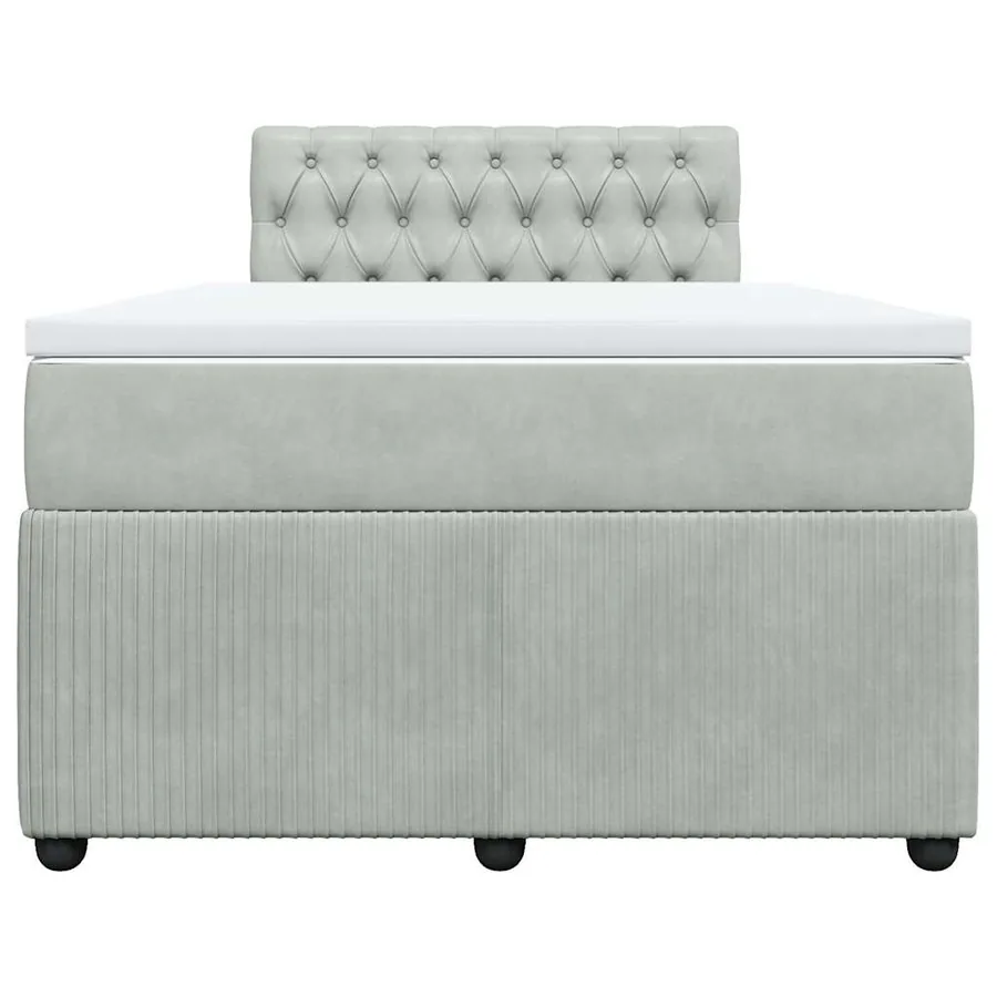 Sommier à lattes de lit et matelas Gris clair 120x200cm Velours - 6