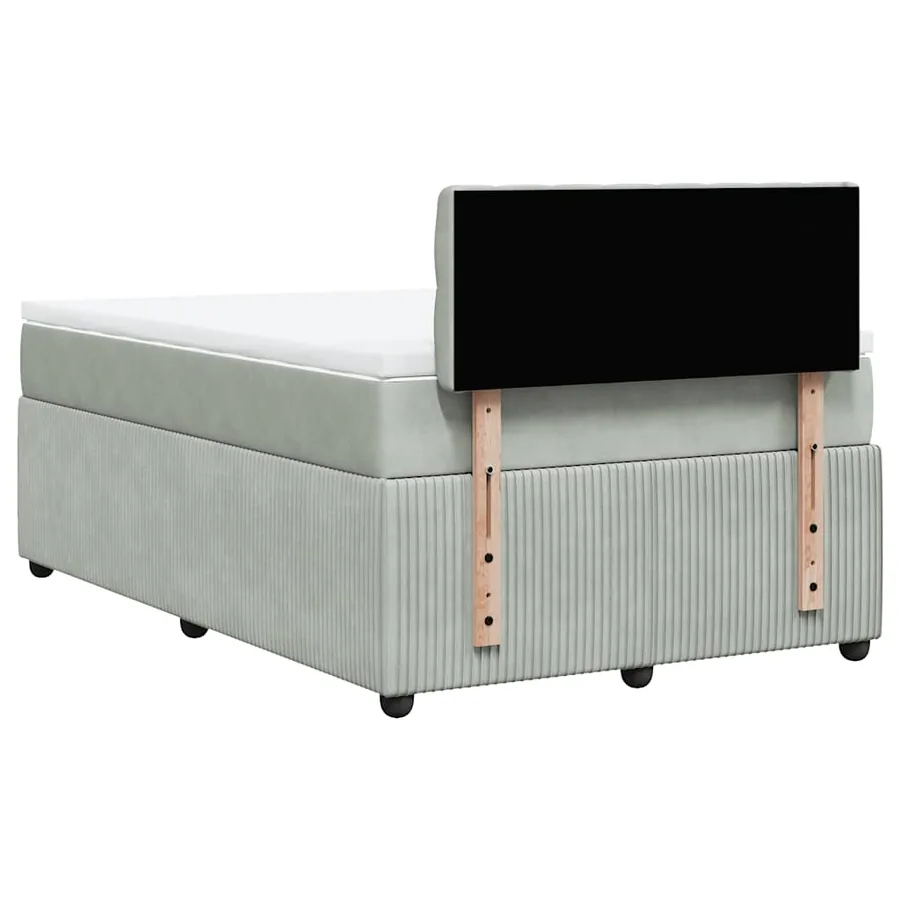 Sommier à lattes de lit et matelas Gris clair 120x200cm Velours - 8