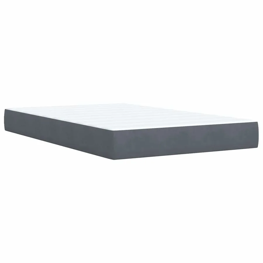 Sommier à lattes de lit et matelas Gris foncé 120x200cm Velours - 10
