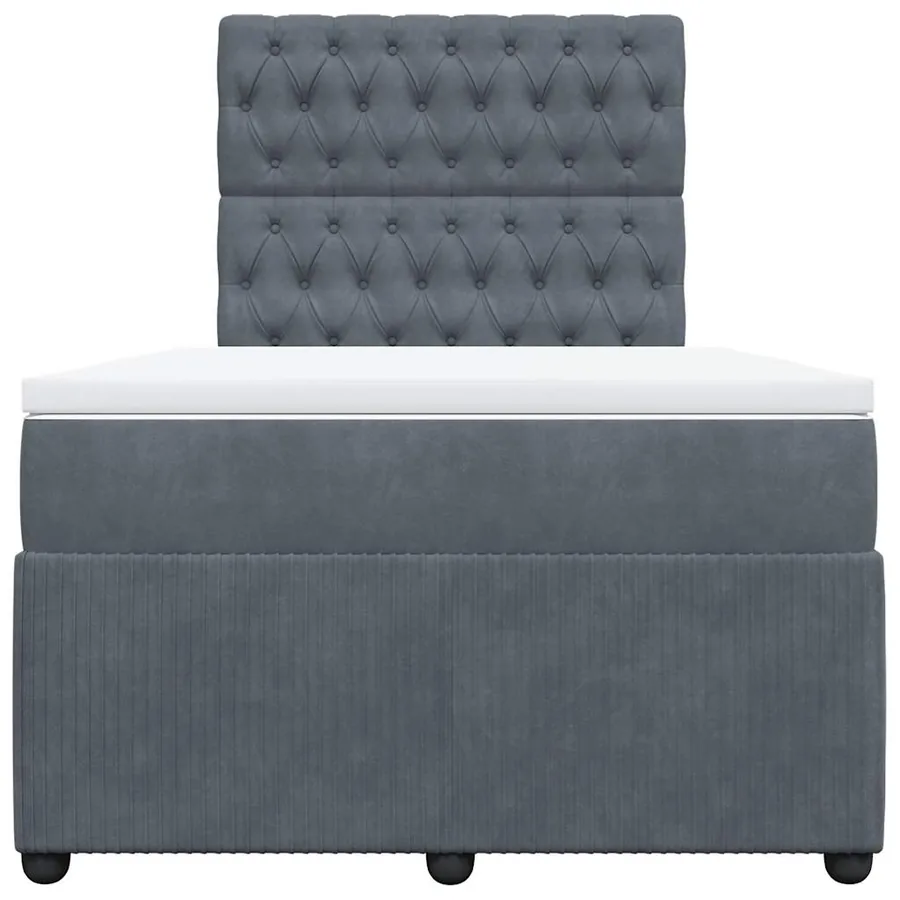 Sommier à lattes de lit et matelas Gris foncé 120x200cm Velours - 4