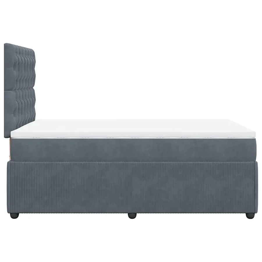 Sommier à lattes de lit et matelas Gris foncé 120x200cm Velours - 5