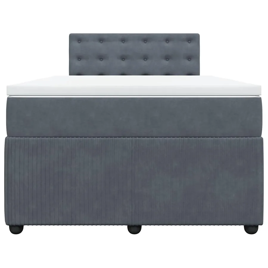 Sommier à lattes de lit et matelas Gris foncé 120x200cm Velours - 6