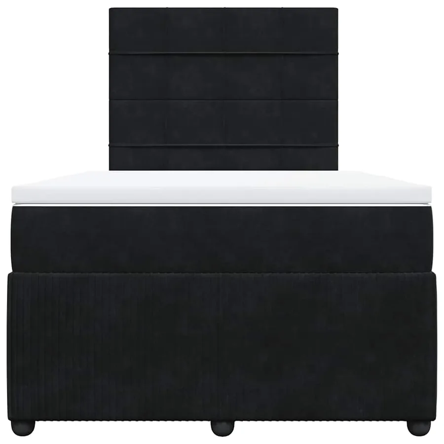 Sommier à lattes de lit avec matelas Noir 120x200 cm Velours - 6