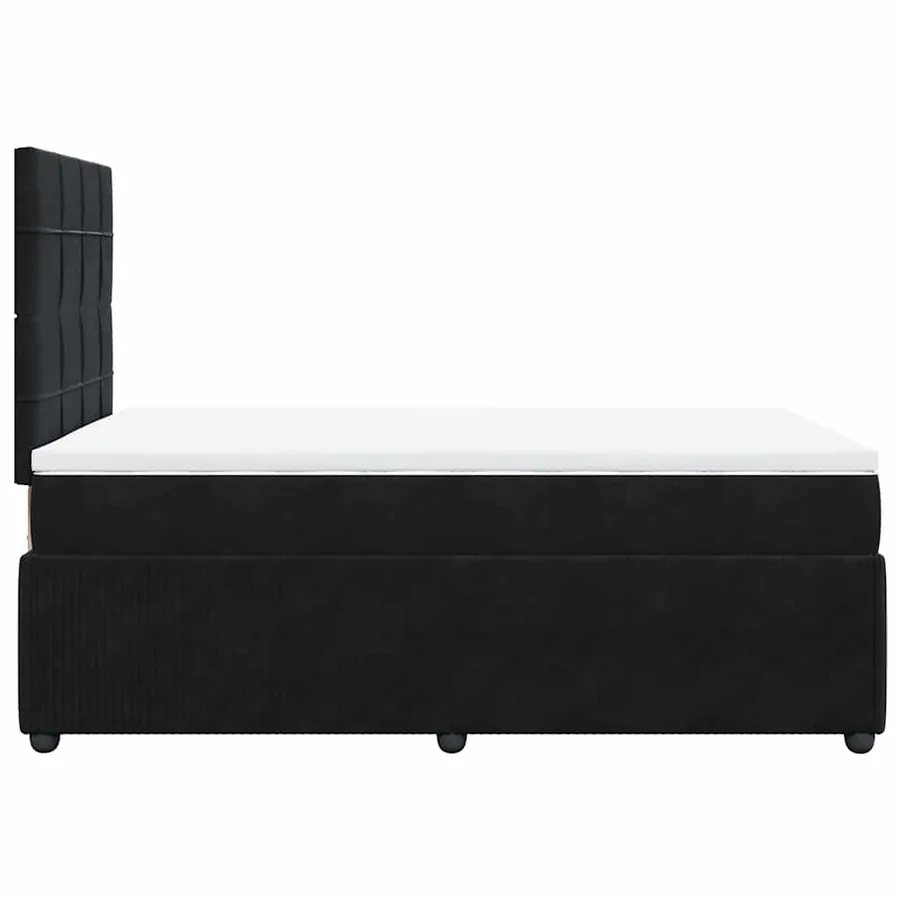 Sommier à lattes de lit avec matelas Noir 120x200 cm Velours - 7