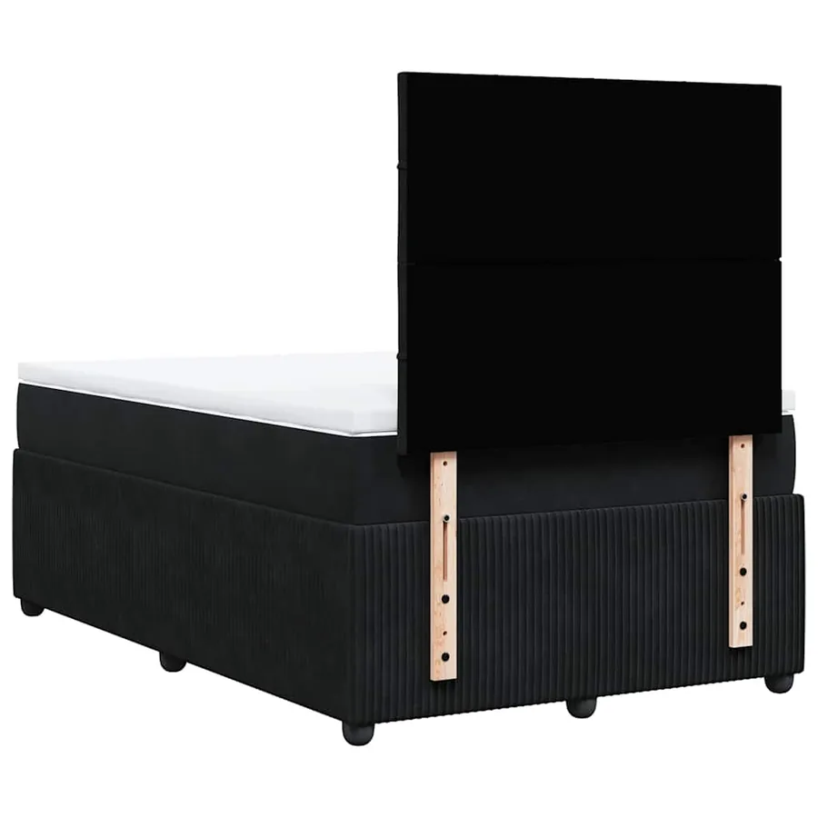Sommier à lattes de lit avec matelas Noir 120x200 cm Velours - 8