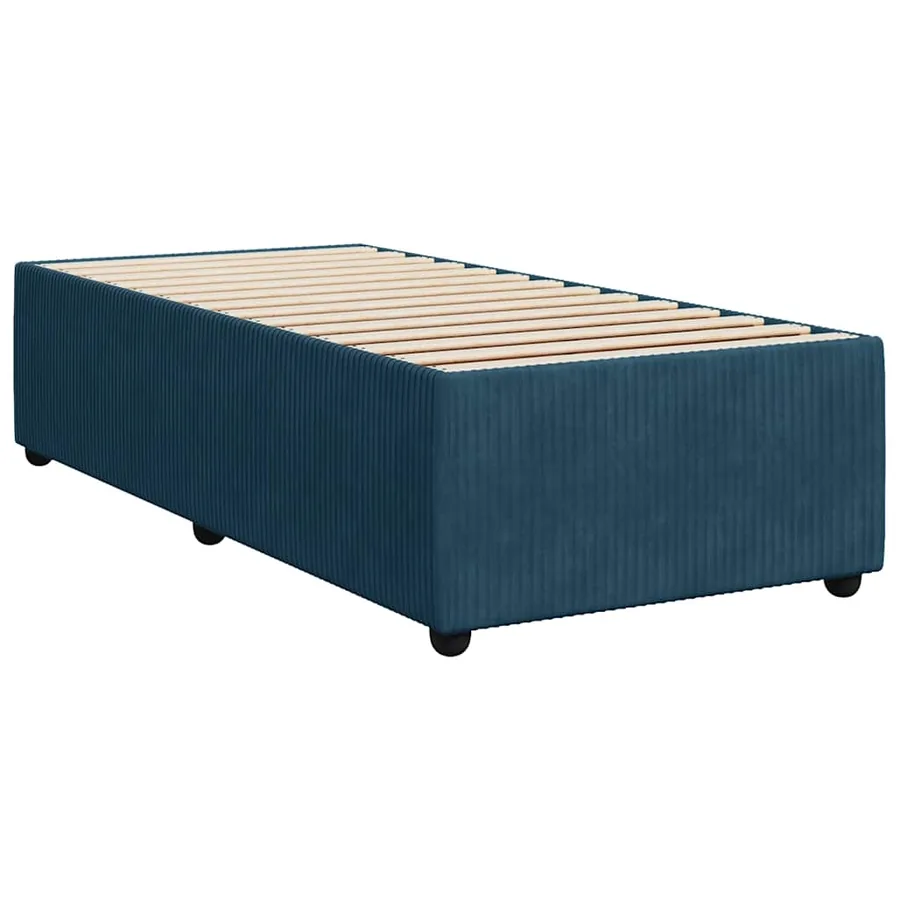 Sommier à lattes de lit avec matelas bleu 90x200 cm velours - 10