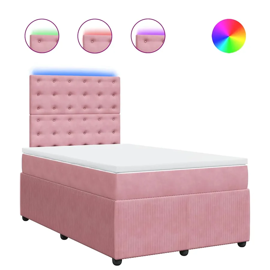 Sommier à lattes de lit avec matelas Rose 120x200 cm Velours - 2