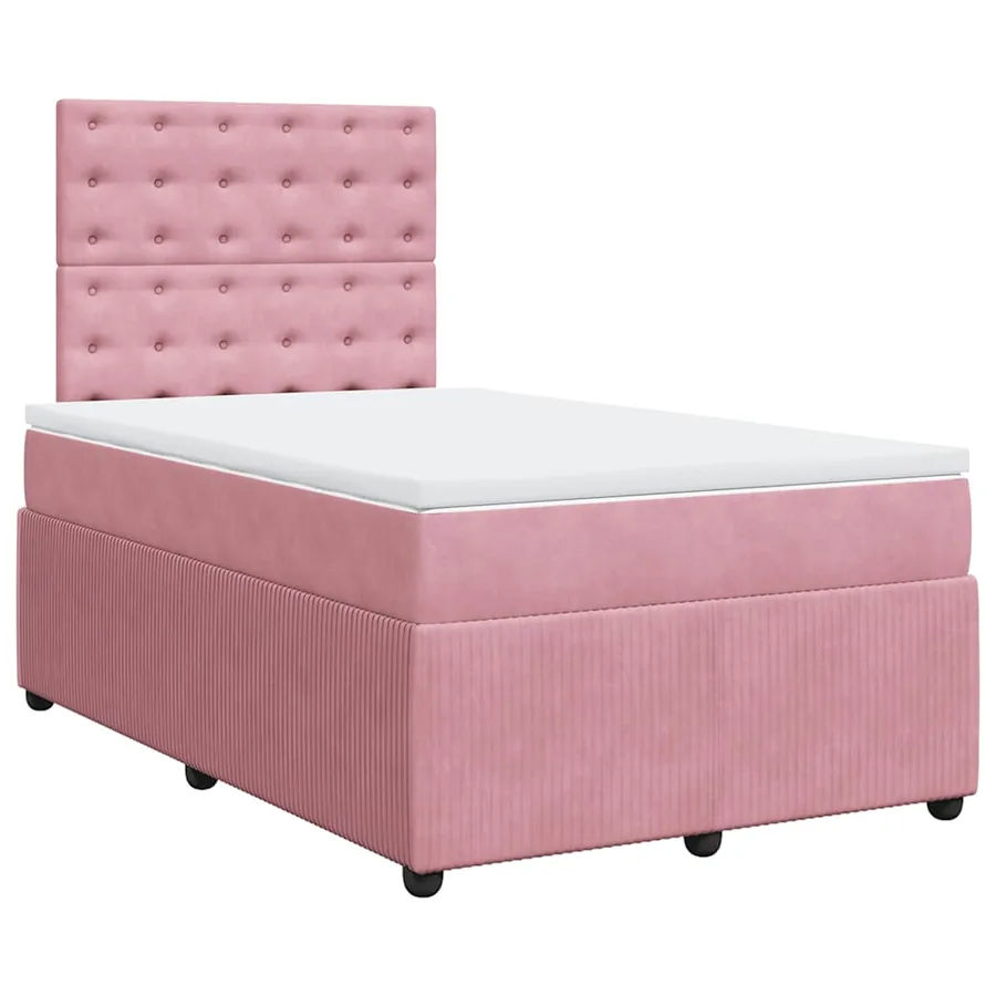 Sommier à lattes de lit avec matelas Rose 120x200 cm Velours - 3