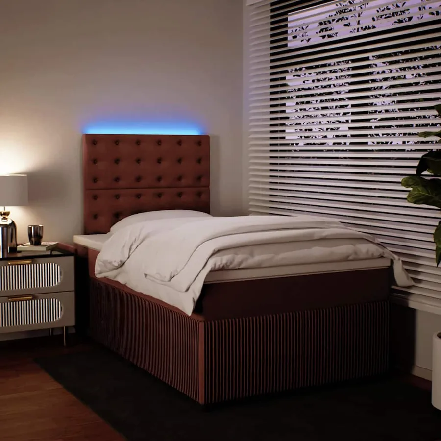 Sommier à lattes de lit avec matelas Rose 120x200 cm Velours - 4