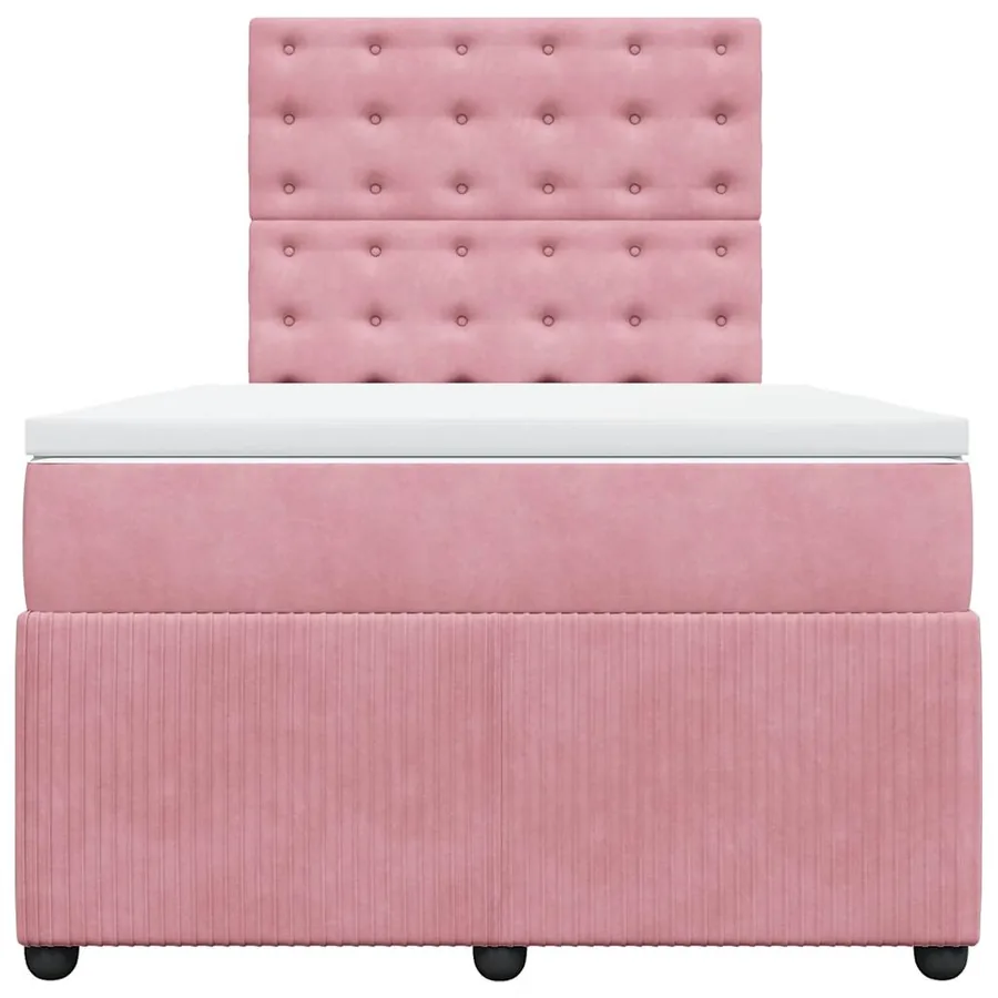 Sommier à lattes de lit avec matelas Rose 120x200 cm Velours - 6