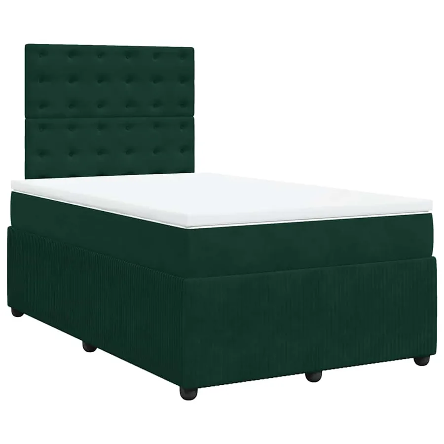 Sommier à lattes de lit et matelas Vert foncé 120x200cm Velours - 3
