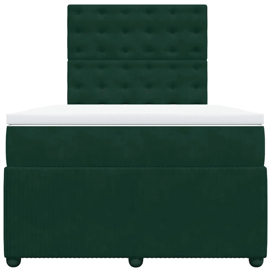 Sommier à lattes de lit et matelas Vert foncé 120x200cm Velours - 6