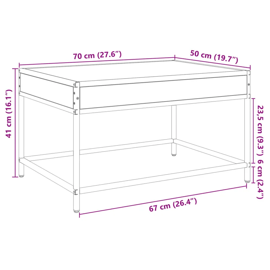 Table basse avec LED infini chêne sonoma 70x50x41 cm - 13
